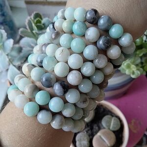 Caribbean Blue Calcite crystal bracelet